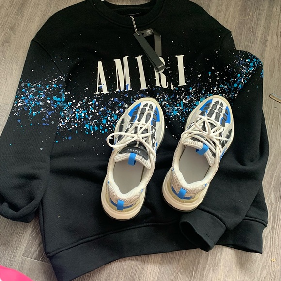 It’s an Amiri sweater and the Amiri bone runner shoes. For the sweater it’s $500 - Picture 2 of 6